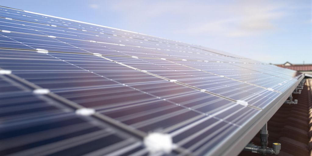 Panneaux photovoltaïques sur un toit.