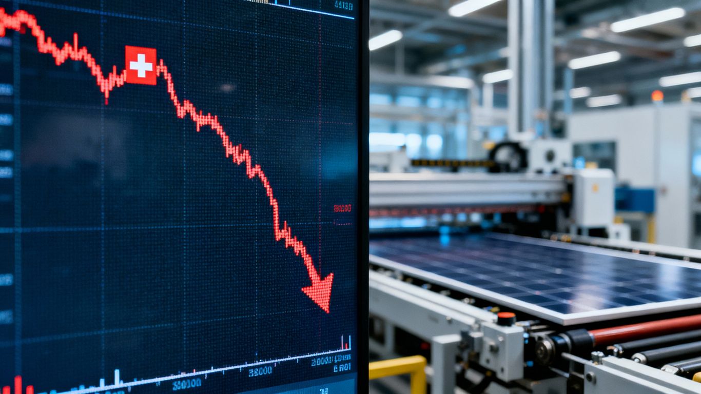 Action Meyer Burger en forte baisse à la bourse suisse.
