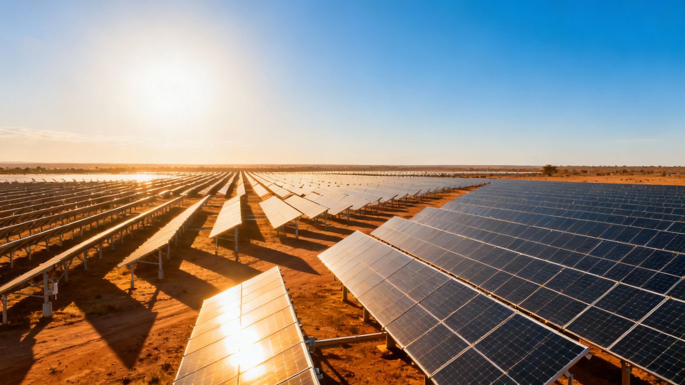 Centrale solaire photovoltaïque au Togo, Afrique de l'Ouest.