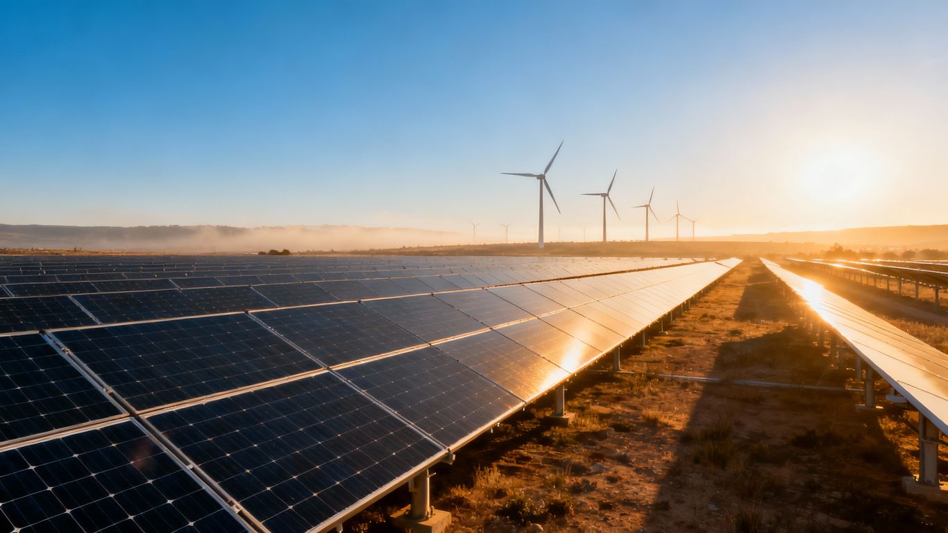 Panneaux solaires en Espagne sous un ciel bleu.