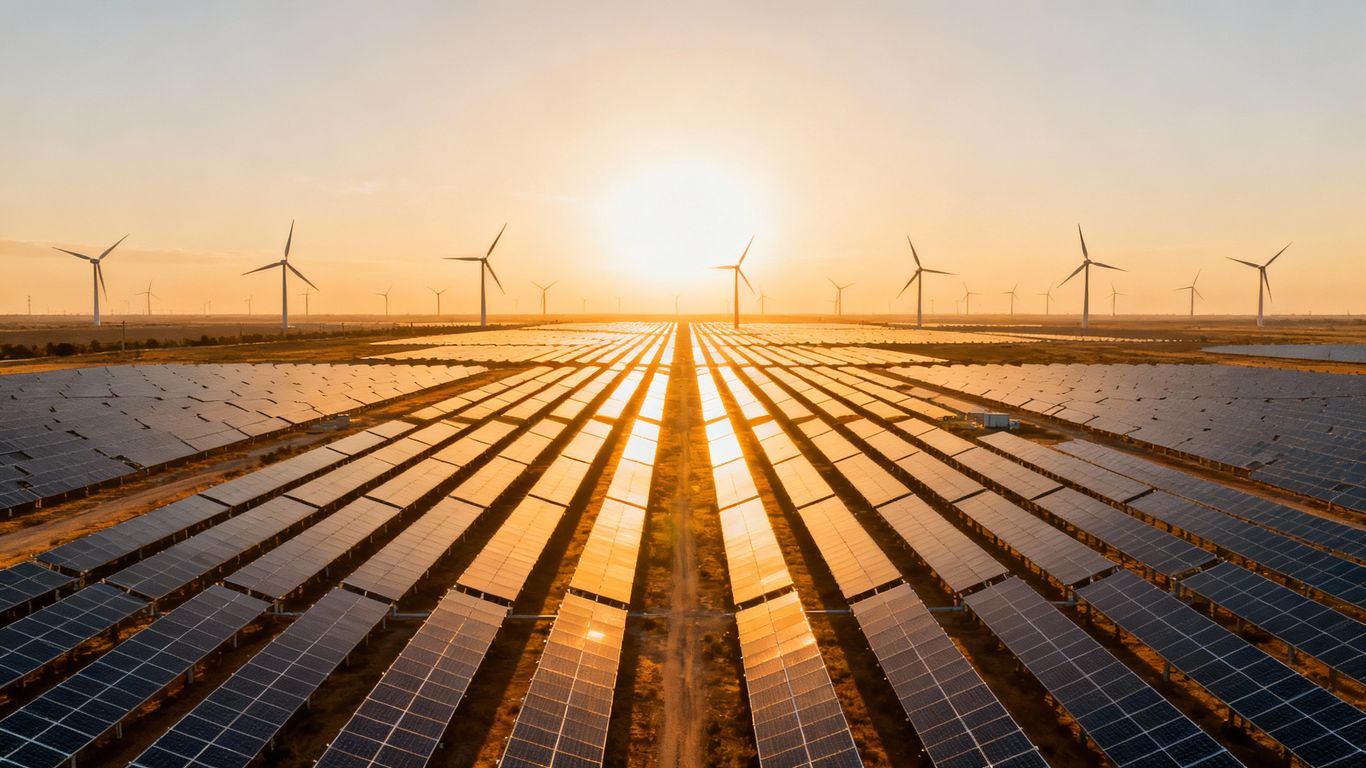 Panneau solaire et éoliennes en Chine, 2024.